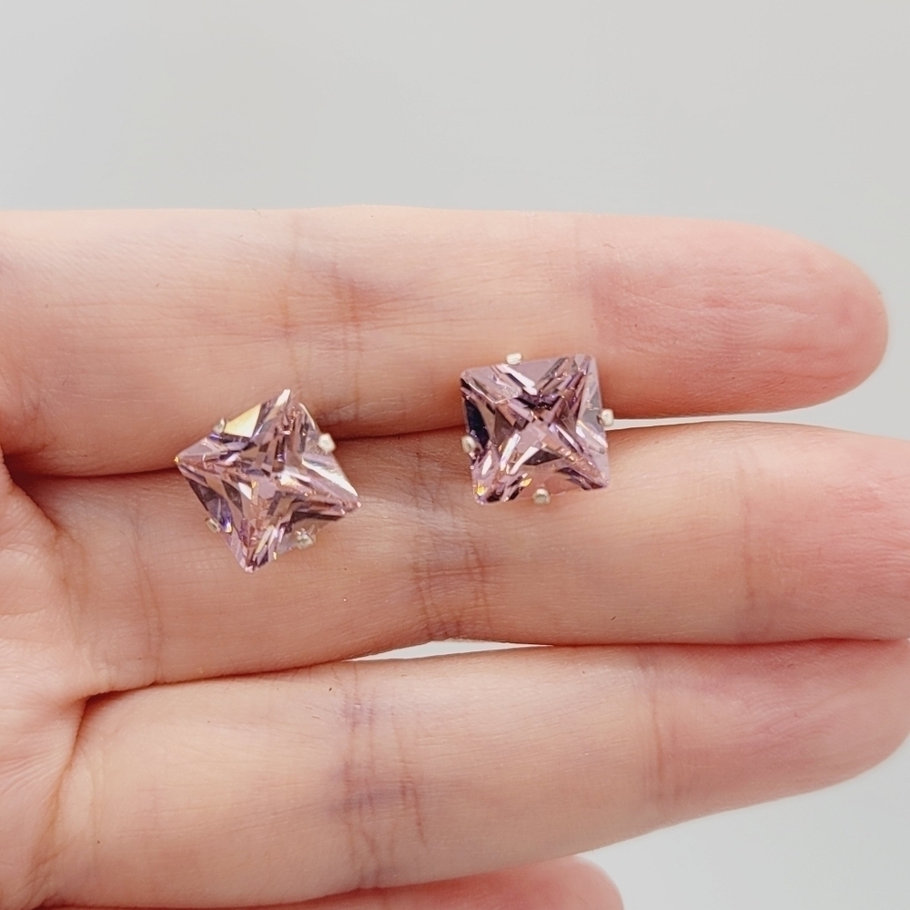 New 925 sterling silver CZ stud earrings